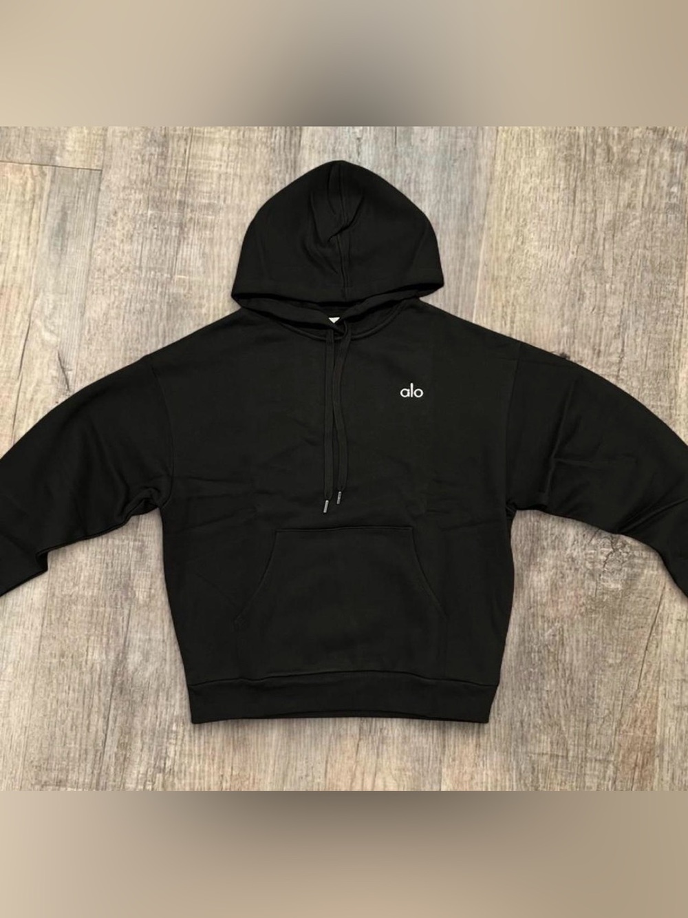Alo Yoga Accolade Black Pull Over Hoodie Unisex Oversized Size Medium